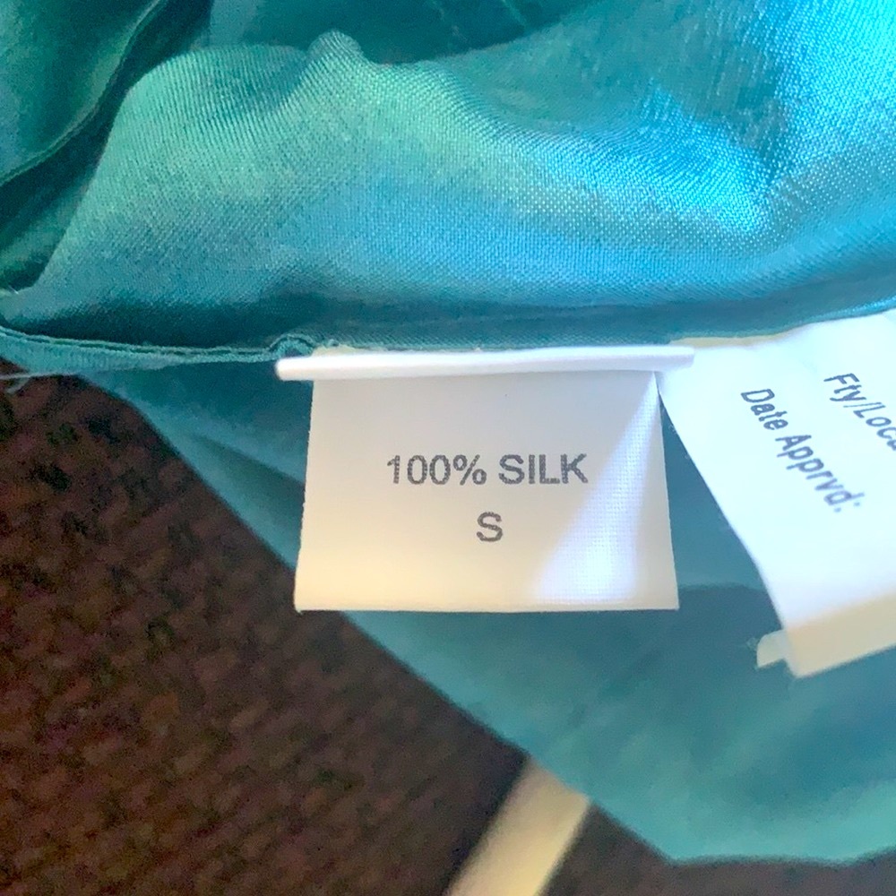 🆕 Eileen Fisher Aqua Silk Tunic Top S - Picture 7 of 7